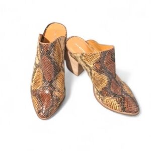 Report Toni Faux Snake Temperance Heeled Mule Leather Stack Size 7